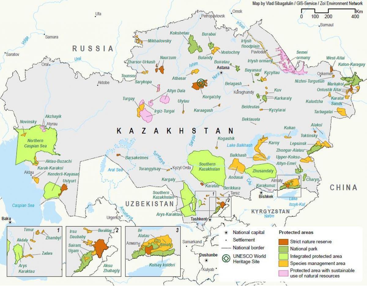 kaart van Kazachstan natuurlijke hulpbronnen