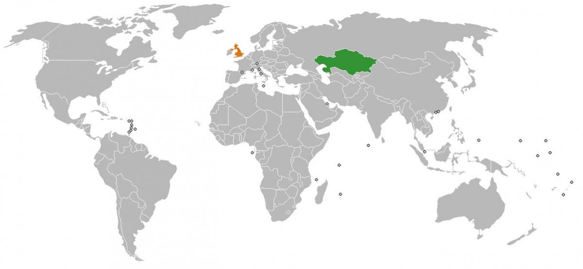 Kazachstan locatie op de kaart van de wereld