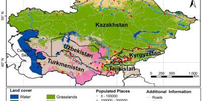 Kaart van Kazachstan klimaat