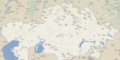 Kaart van Kazachstan weg