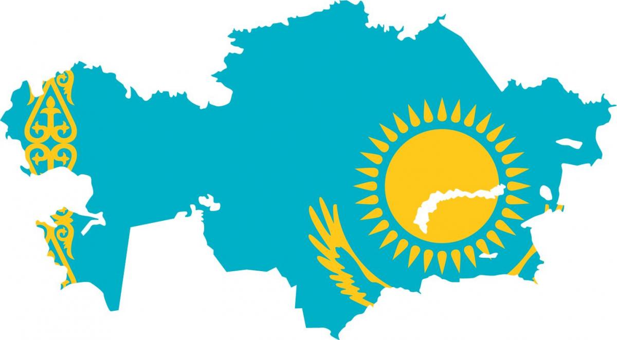 kaart van Kazachstan vlag